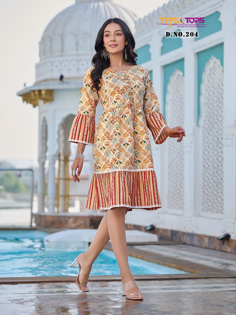 Tips And Tops Fusion Vol 2 Cotton Printed Fancy Designer Kurti