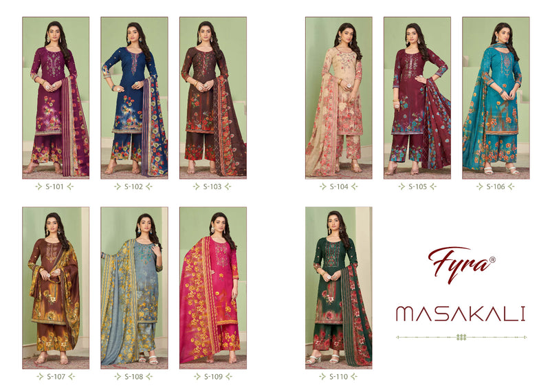 Fyra Designer Masakali Pure Soft Cotton Kashmiri Printed Fancy Embroidery Swarovski Diamond Work Printed Designer Salwar Suits