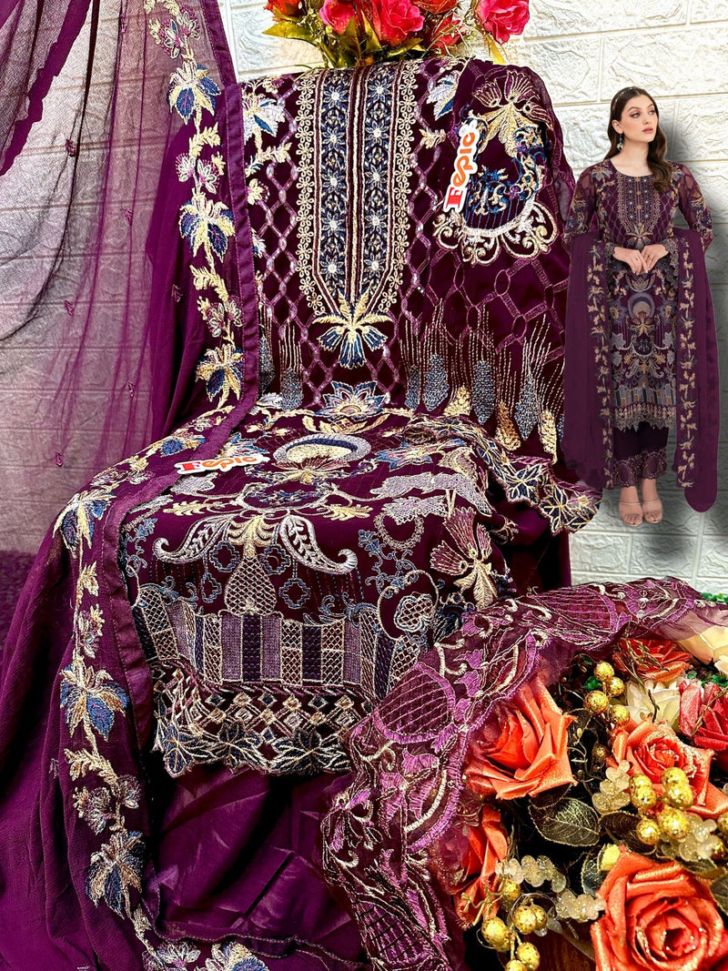 Fepic Suit C 1313 Georgette Embroidered Pakistani Salwar Suit