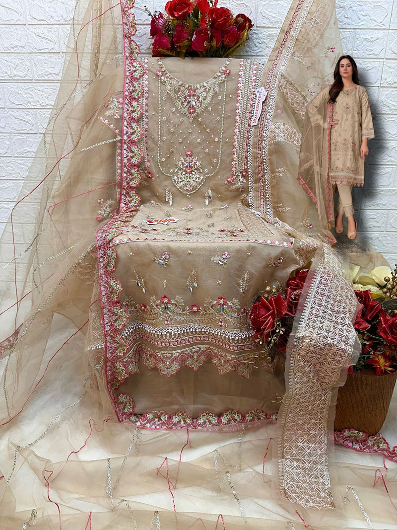 Fepic Suit C 1662 Organza Embroidered With Khatli Work Salwar Suit