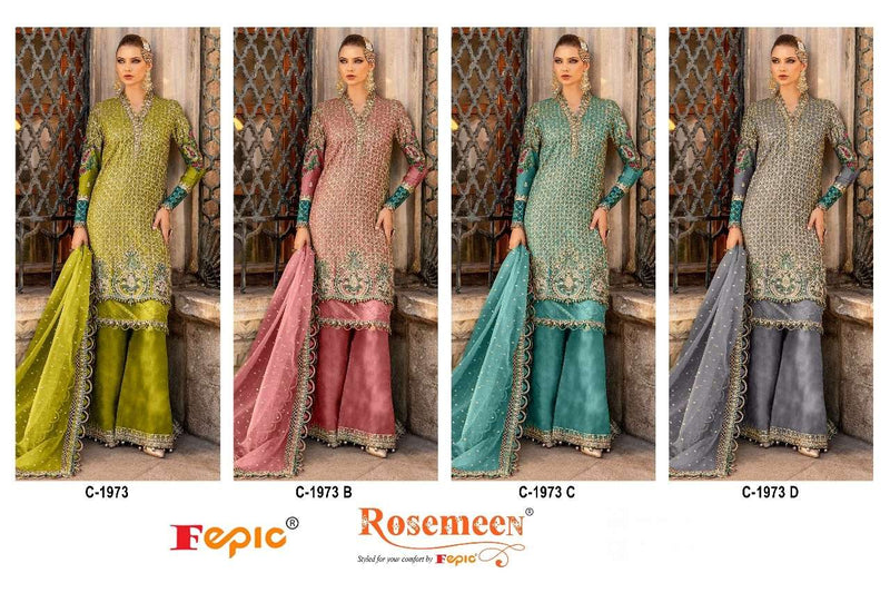 Fepic Suits Rosemeen C 1973 Organza Embroidered Pakistani Salwar Suit