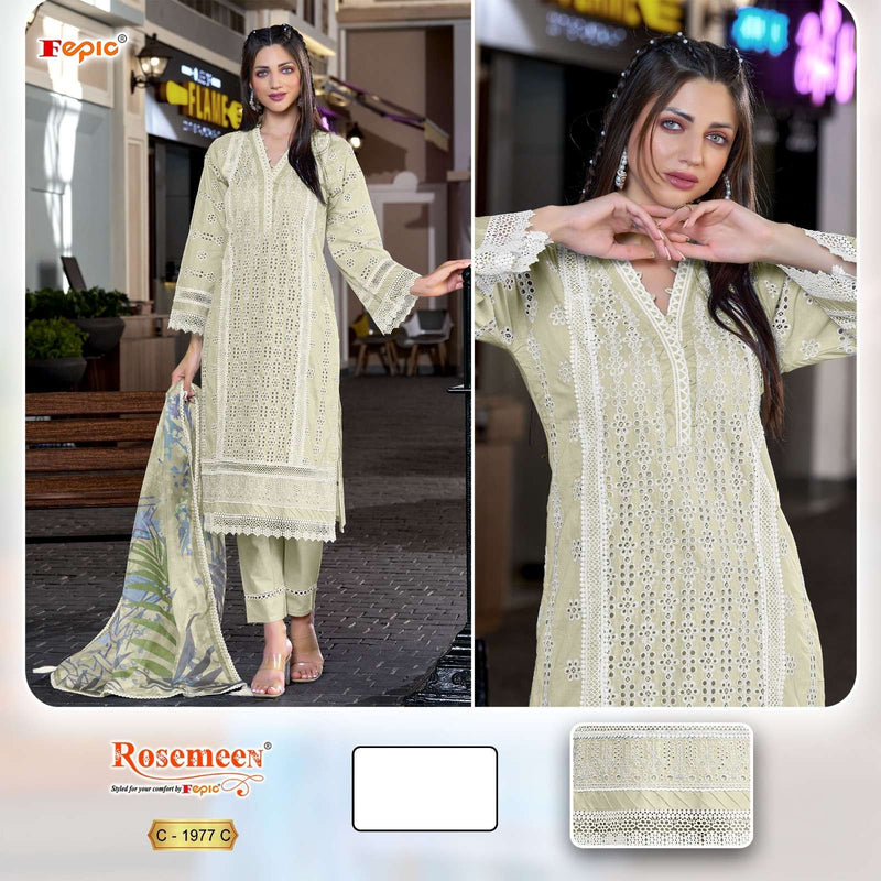 Fepic Rosemeen C 1977 Pure Cotton Embroidered Pakistani Salwar Suit