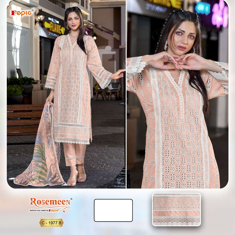 Fepic Rosemeen C 1977 Pure Cotton Embroidered Pakistani Salwar Suit