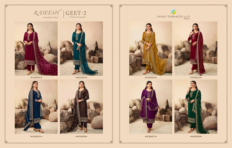 Vinay Fashion Kaseesh Geet Vol 2 Embroidered Dola Silk Heavy Designer Suits