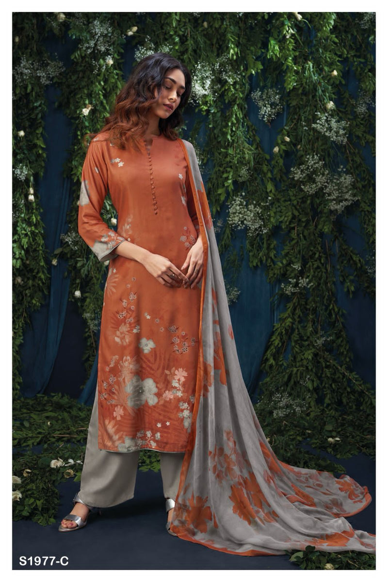 Ganga Gonny 1977 Pashmina Digital Printed With Embroidery Suit Collection