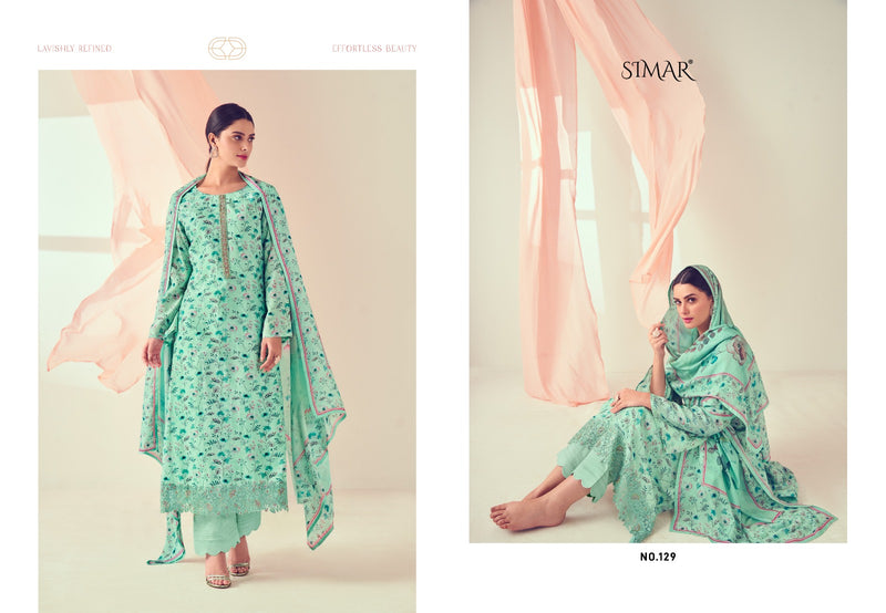 Simar Haseena Viscose Muslin Digital Prints With Embroidery Work Suits