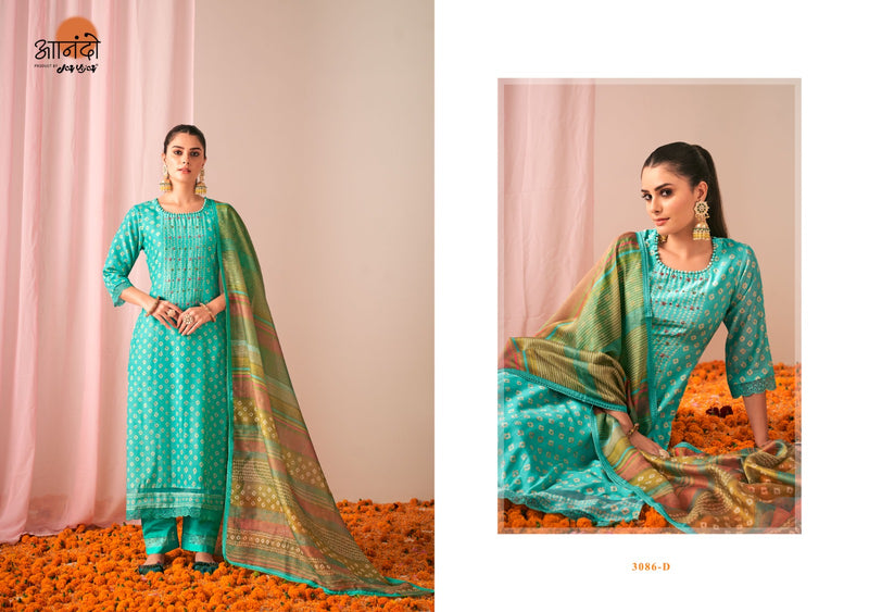 Jay Vijay Gulika Muslin Silk Gold Lining Digital Prints With Fancy Designer Work Suits