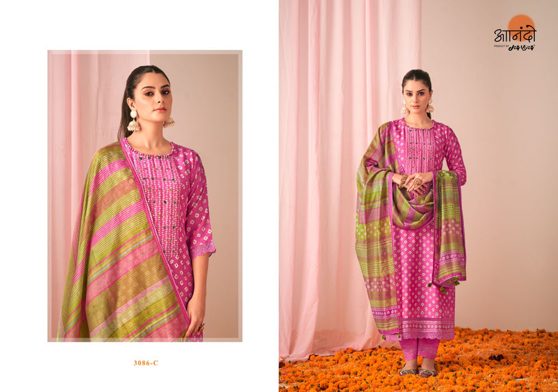 Jay Vijay Gulika Muslin Silk Gold Lining Digital Prints With Fancy Designer Work Suits