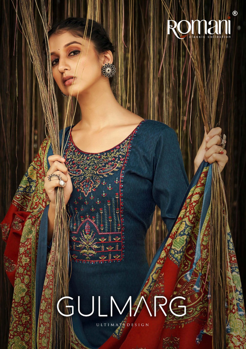 Romani Gulmarg Pashmina Exclusive Embroidery Work Suit Collections