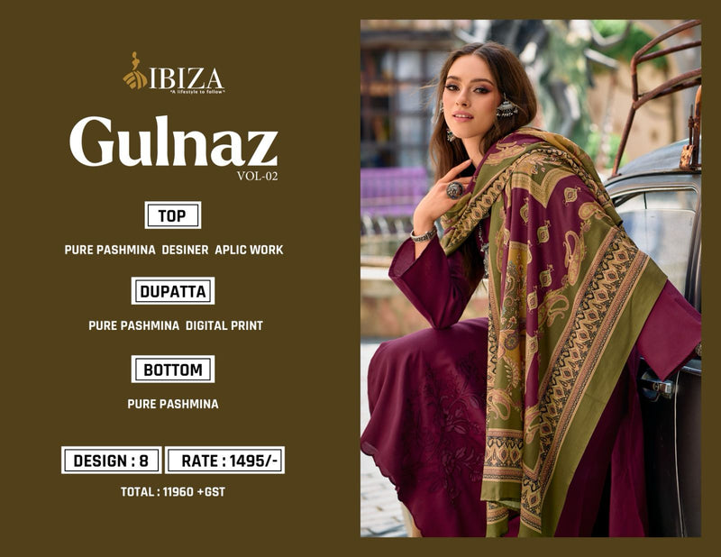 Ibiza Gulnaz Vol 2 Pashmina Designer Aplic Work Fancy Salwar Kameez