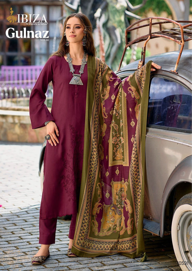 Ibiza Gulnaz Vol 2 Pashmina Designer Aplic Work Fancy Salwar Kameez