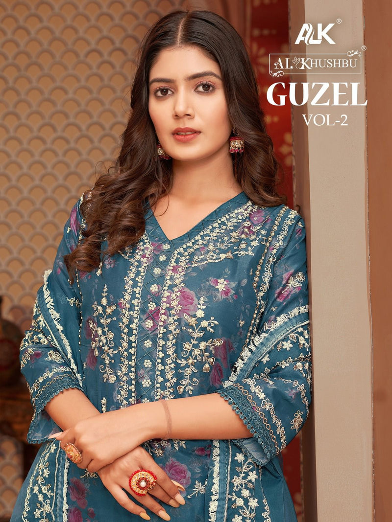 AL Khushbu Guzal Vol 2 Orgenza With Heavy Embroidery Pakistani Suits