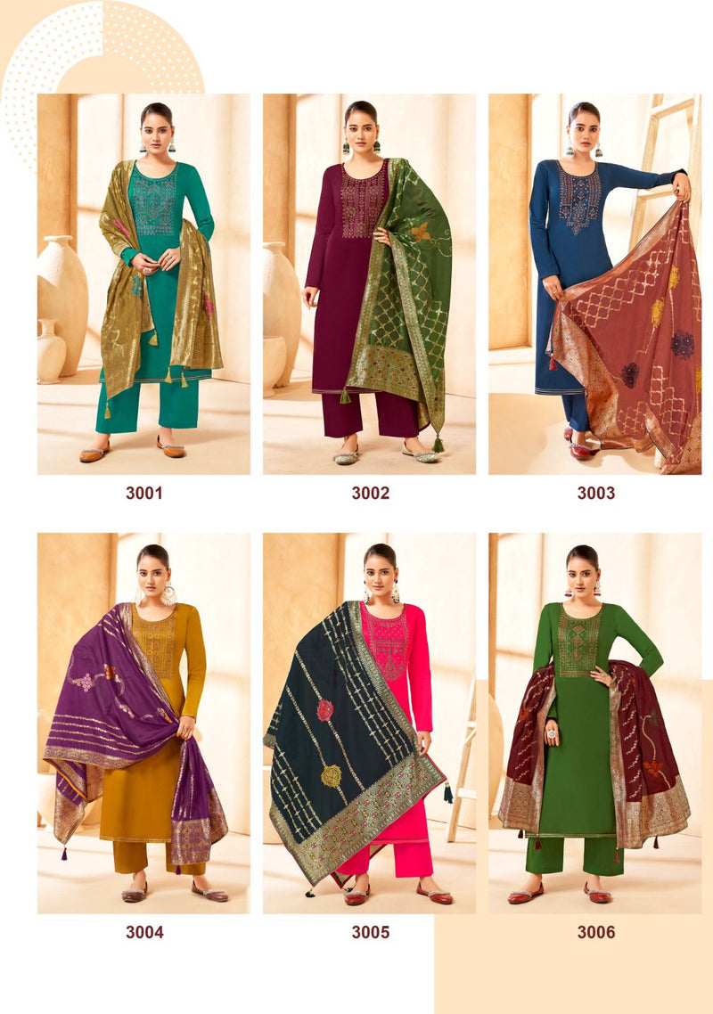 Suryajyoti Guzarish Vol 3 Jam Satin Embroidery Work Fancy Salwar Suits