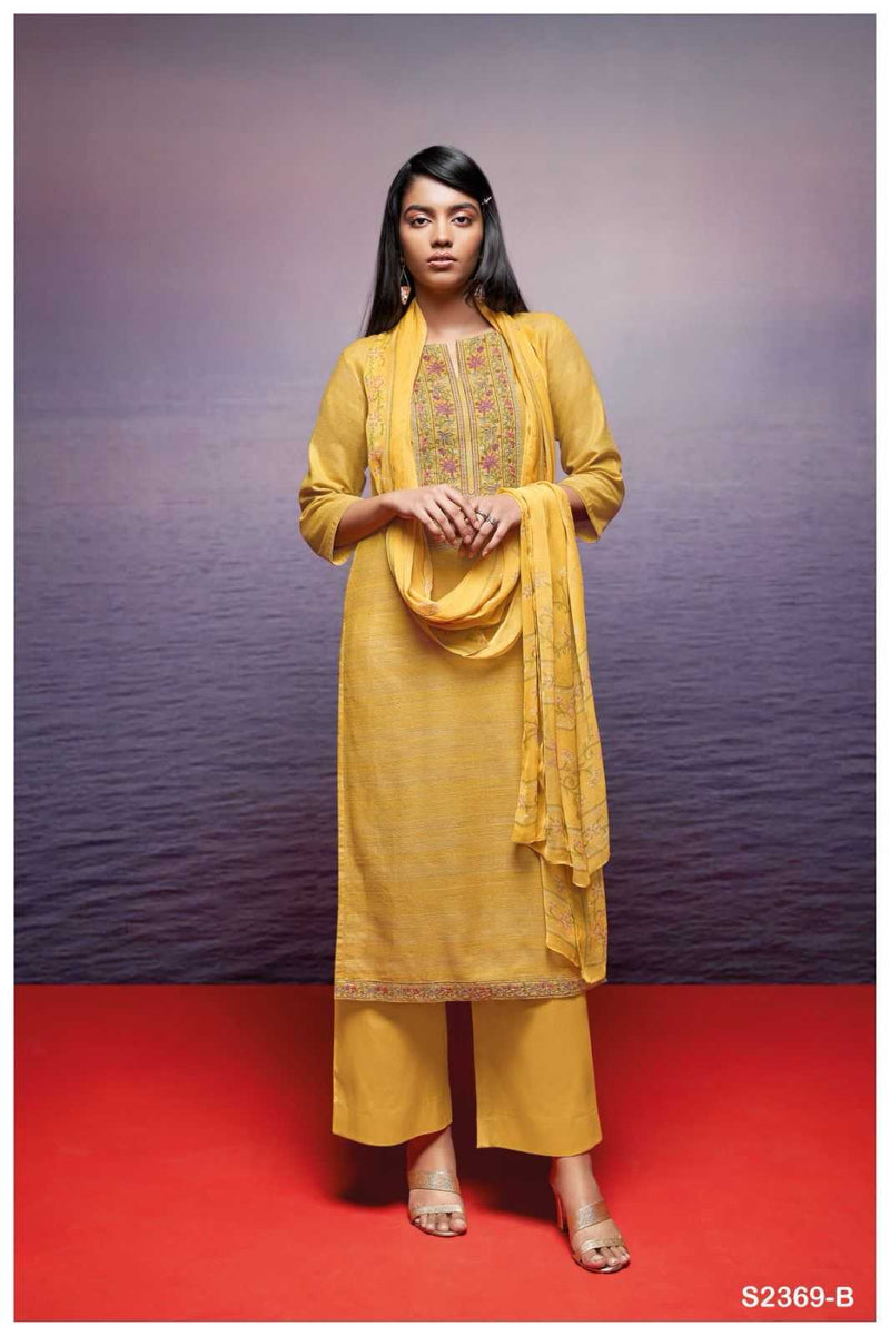 Ganga Suit Kori 2369 Premium Woven Solid With Embroidered Work Salwar Suit
