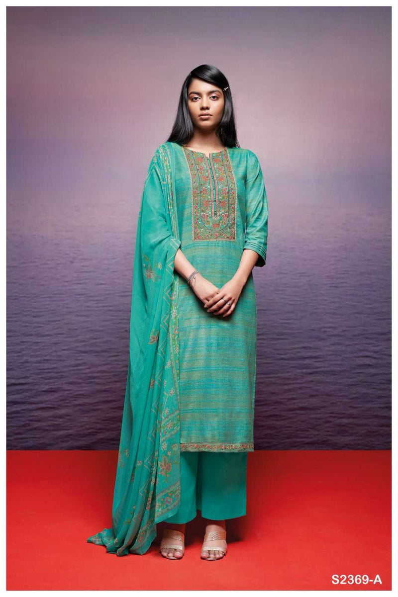 Ganga Suit Kori 2369 Premium Woven Solid With Embroidered Work Salwar Suit