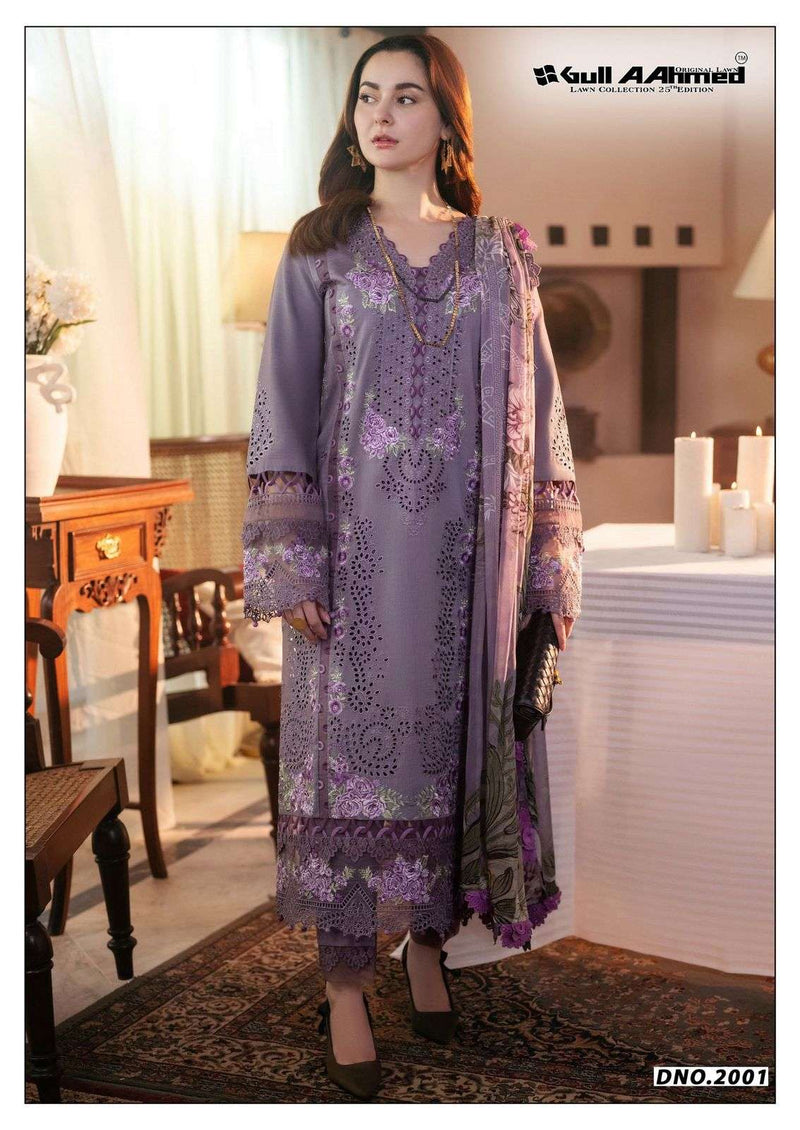 Gull Aahmed Azure Pure Lawn Cotton Printed Karachi Salwar Kameez
