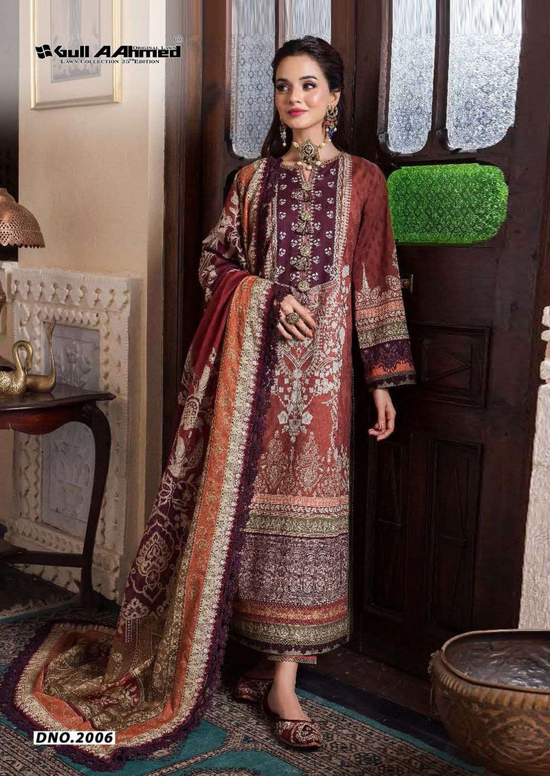 Gull Aahmed Azure Pure Lawn Cotton Printed Karachi Salwar Kameez