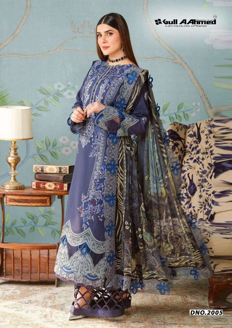 Gull Aahmed Azure Pure Lawn Cotton Printed Karachi Salwar Kameez