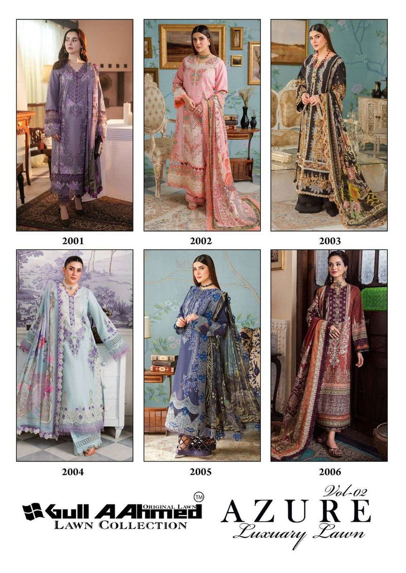 Gull Aahmed Azure Pure Lawn Cotton Printed Karachi Salwar Kameez