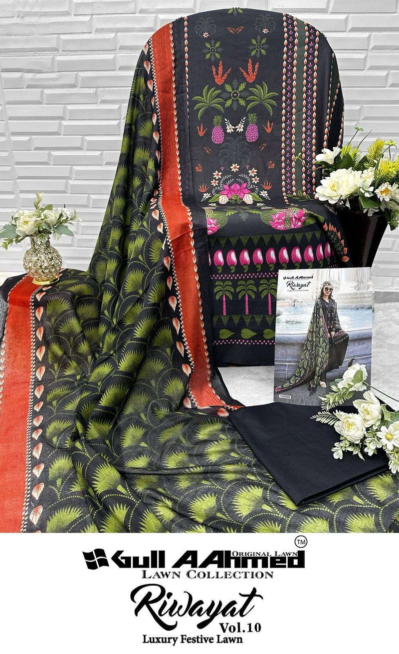 Gull Aahmed Riwayat Vol 10 Lawn Cotton Printed Karachi Salwar Suit
