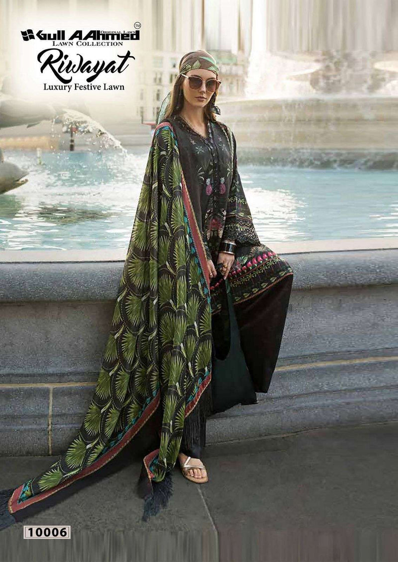 Gull Aahmed Riwayat Vol 10 Lawn Cotton Printed Karachi Salwar Suit