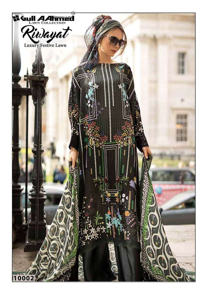 Gull Aahmed Riwayat Vol 10 Lawn Cotton Printed Karachi Salwar Suit