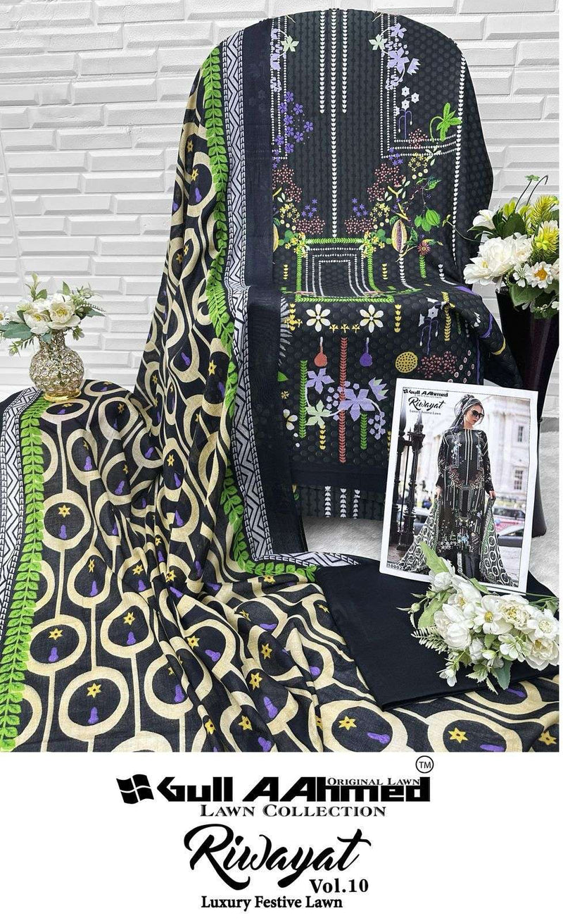 Gull Aahmed Riwayat Vol 10 Lawn Cotton Printed Karachi Salwar Suit