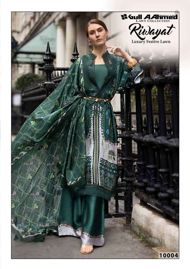 Gull Aahmed Riwayat Vol 10 Lawn Cotton Printed Karachi Salwar Suit