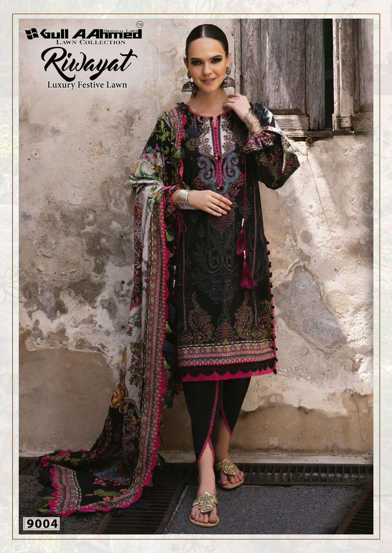 Gull Aahmed Riwayat Vol 9 Pure Lawn Cotton Printed Pakistani Suit
