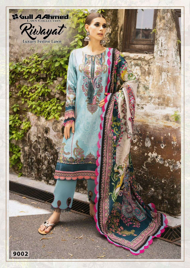 Gull Aahmed Riwayat Vol 9 Pure Lawn Cotton Printed Pakistani Suit