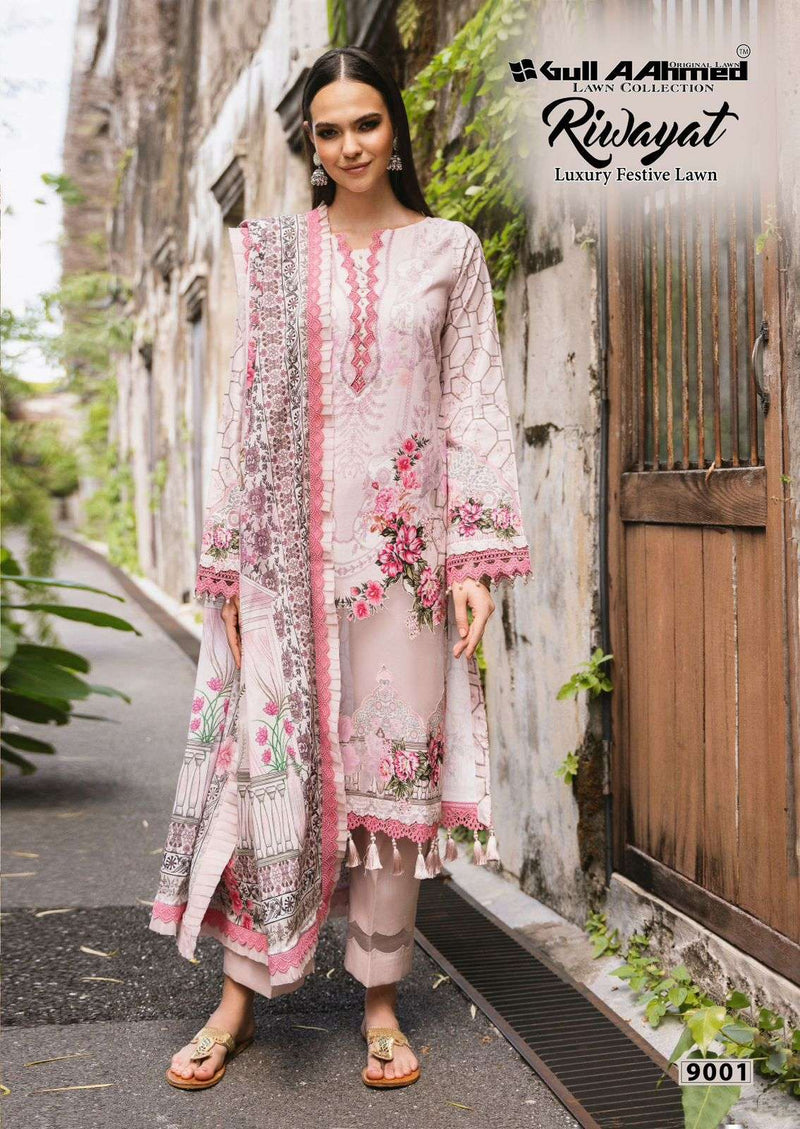 Gull Aahmed Riwayat Vol 9 Pure Lawn Cotton Printed Pakistani Suit