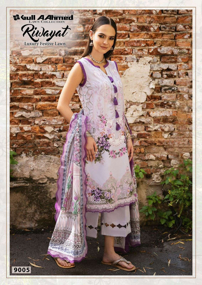 Gull Aahmed Riwayat Vol 9 Pure Lawn Cotton Printed Pakistani Suit