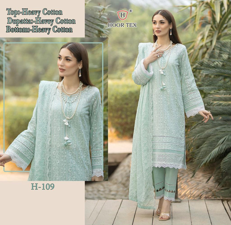 Hoor Tex D No H 109 Cotton With Embroidery Designer Salwar Kameez