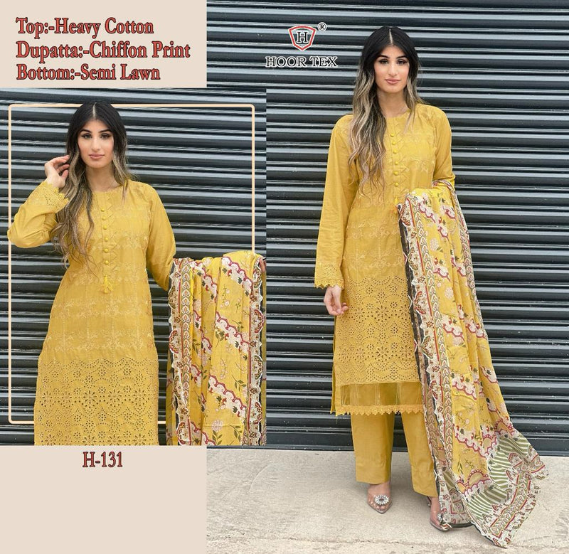 Hoor Tex D No H 131 Cotton Chikan Fancy Work Suit Collection