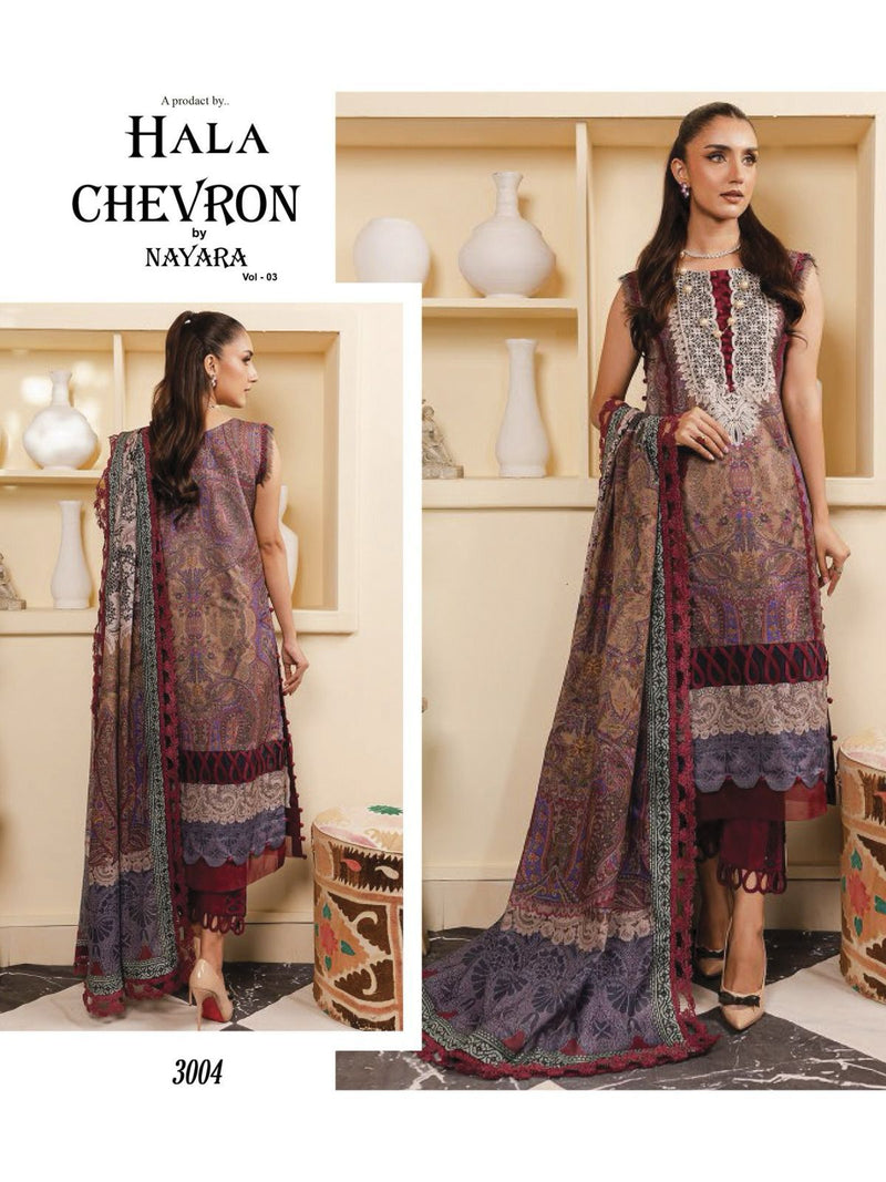 Hala Chevron By Nayra Vol 3 Cotton Karachi Printed Casual Wear Salwar Kameez