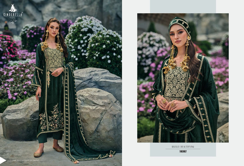 Cindrella Hasrat Velvet With Heavy Embroidery Winter Salwar Kameez