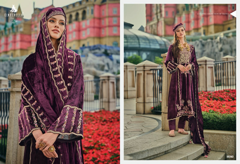 Cindrella Hasrat Velvet With Heavy Embroidery Winter Salwar Kameez