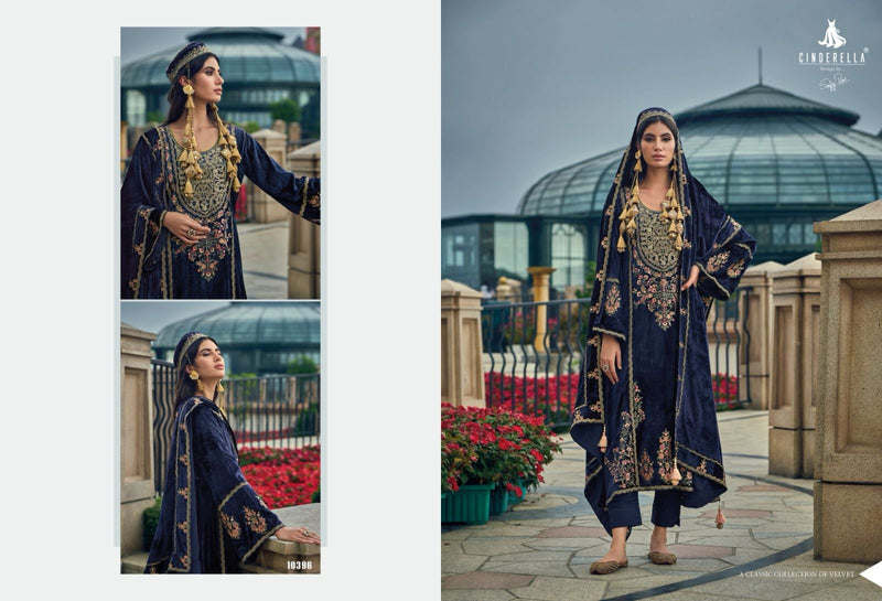 Cindrella Hasrat Velvet With Heavy Embroidery Winter Salwar Kameez