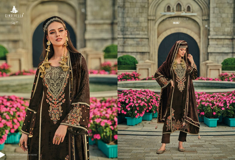 Cindrella Hasrat Velvet With Heavy Embroidery Winter Salwar Kameez