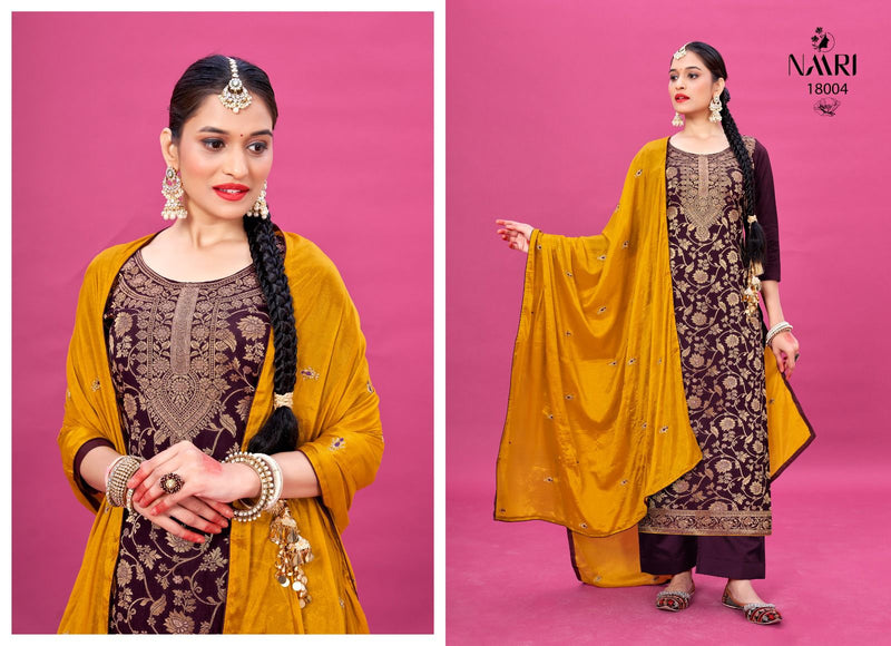 Naari Hazal Jacquard With Siroski Work Designer Salwar Suit