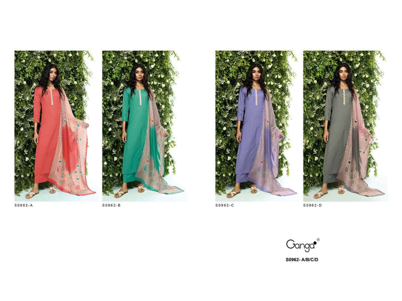 Ganga Heny 962 Cotton With Printed & Designer Work Salwar Suits