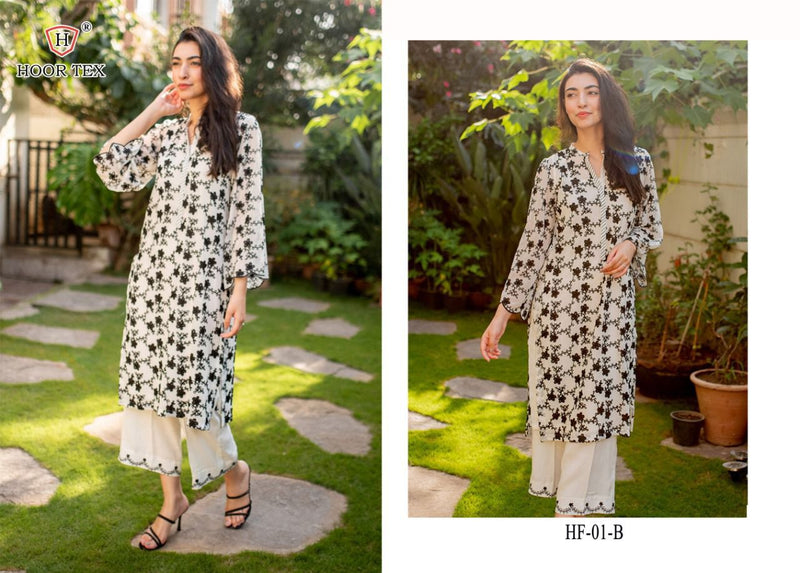 Hoor Tex Hf 01 A & B Cambric Cotton With Beautiful Embroidery