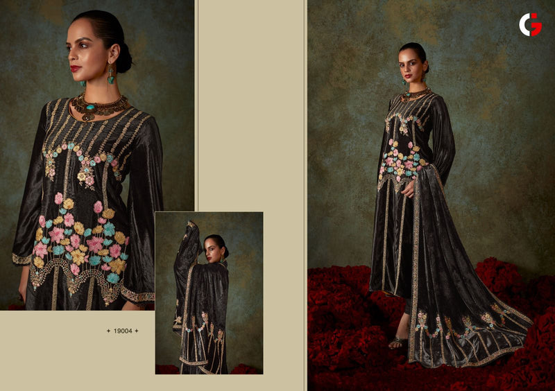 Deepsy Suits Gull Jee Hidayat Velvet With Heavy Embroidered Classic Suits