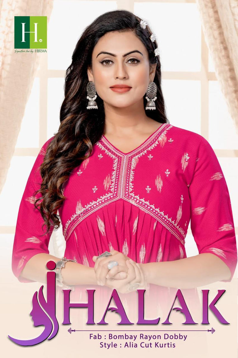 Hirwa Jhalak Rayon Jacquard Heavy Embroidered Readymade Kurti Collection