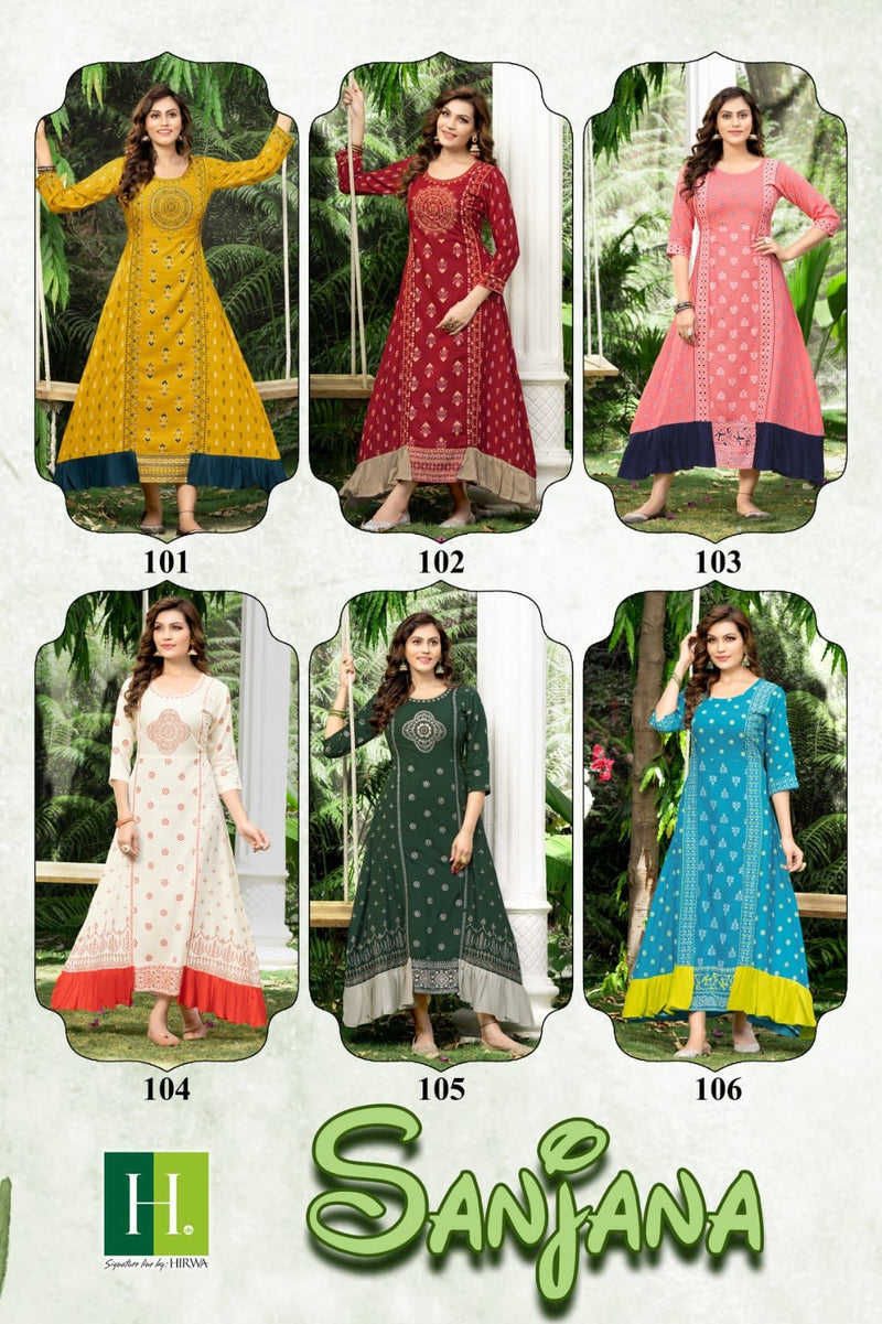 Hirwa Sanjana Rayon Printed Shrug Style Fancy Designer Kurti