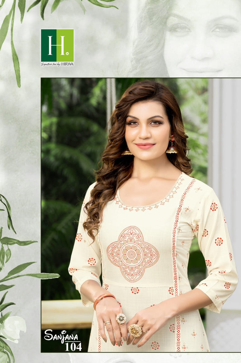 Hirwa Sanjana Rayon Printed Shrug Style Fancy Designer Kurti