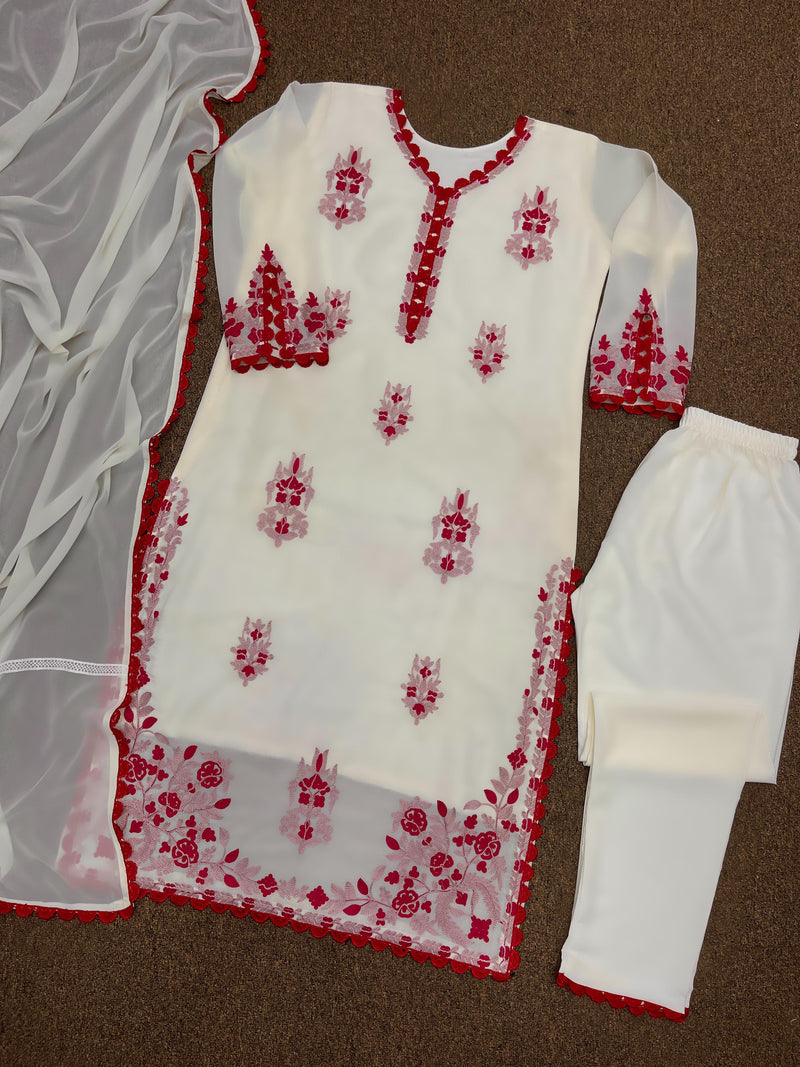 Hk D No 1547 Georgette With Fancy Designer Kurti With Bottom Collection