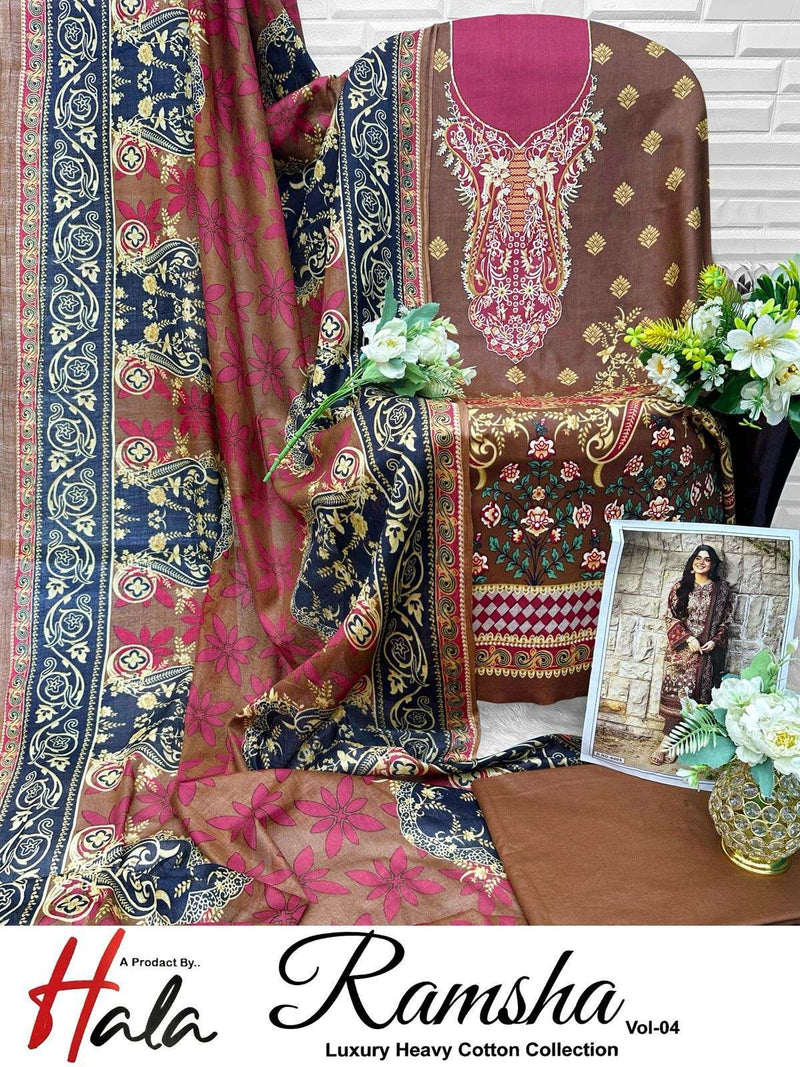 Hala Ramsha Vol 4 Pure Cotton Karachi Printed Salwar Kameez