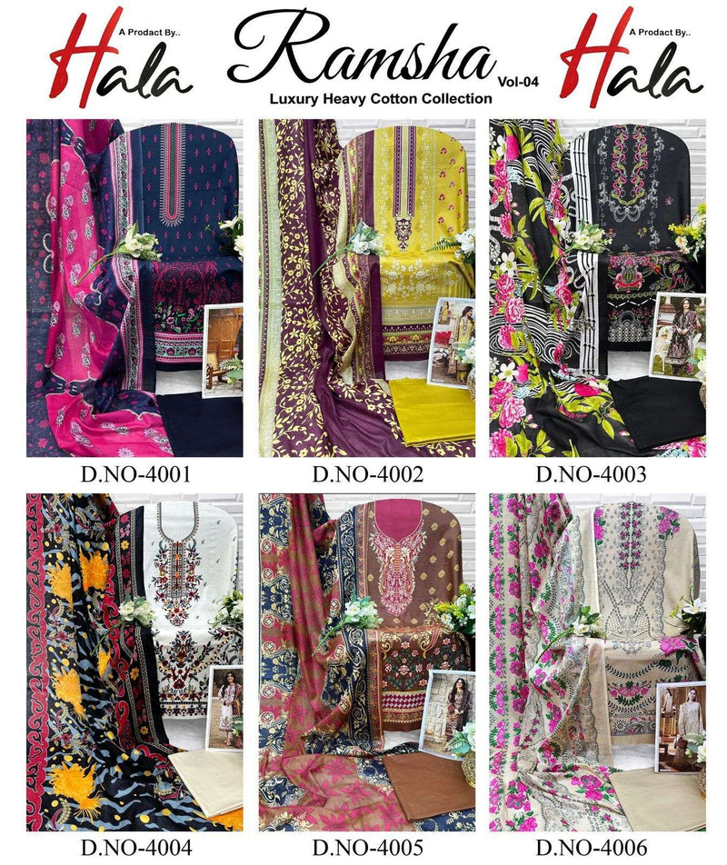 Hala Ramsha Vol 4 Pure Cotton Karachi Printed Salwar Kameez