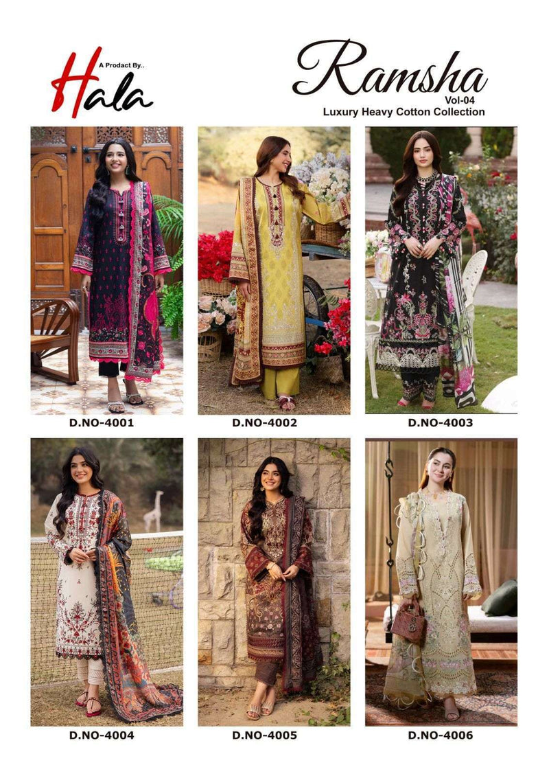 Hala Ramsha Vol 4 Pure Cotton Karachi Printed Salwar Kameez